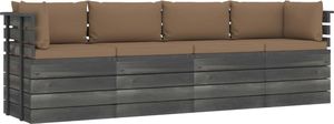 vidaXL Ogrodowa sofa 4-osobowa z palet, z poduszkami, drewno sosnowe 1