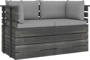 vidaXL Ogrodowa sofa 2-osobowa z palet, z poduszkami, drewno sosnowe 1