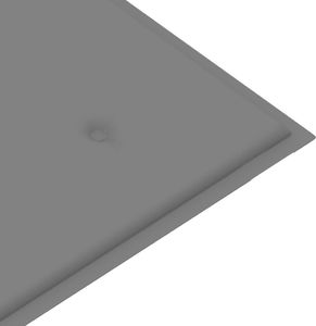 vidaXL Ławka ogrodowa z szarą poduszką, 112 cm, lite drewno tekowe 7