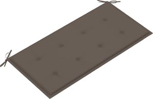 vidaXL Ławka ogrodowa z poduszką taupe, 112 cm, lite drewno tekowe 5