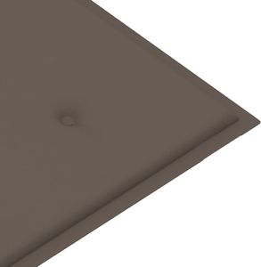 vidaXL Ławka ogrodowa z poduszką taupe, 112 cm, lite drewno tekowe 7