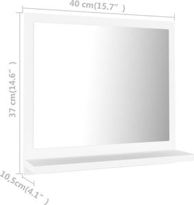 Lustro vidaXL w ramie 40x37cm biały (804553) 7