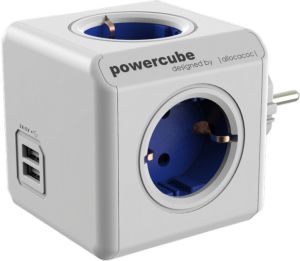 PowerCube Rozgałęźnik Original USB Typ F Schuko niebieski (1203BL/DEOUPC) 1