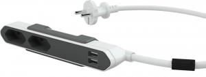 PowerCube Przedłużacz PowerBar USB 1,5m szary (9102/PB2SEU) 1