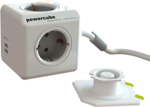 PowerCube Przedłużacz Extended USB 1,5m szary Typ F (1406GY/DEEUPC) 2