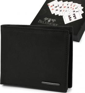 Beltimore Męski portfel skórzany czarny klasyczny RFiD Beltimore P93 1