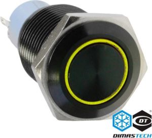 DimasTech Przycisk LED 19mm Żółty (PD042) 2