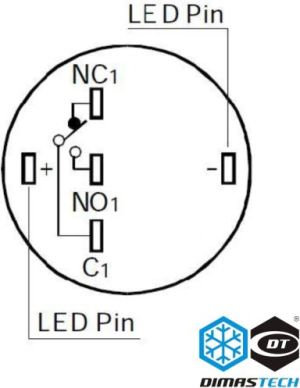 DimasTech Przycisk LED 19mm Żółty (PD048) 5