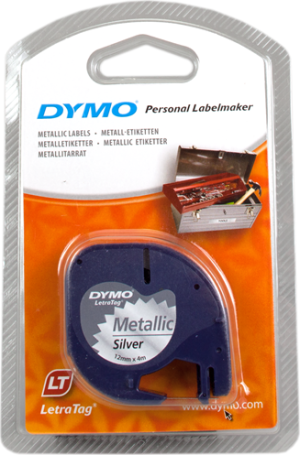 Dymo Letratag Metallic tape silver 12mm x 4 m 91228 (S0721750) 1