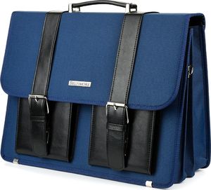 Beltimore Beltimore luksusowa męska aktówka teczka torba duża na laptopa niebieska I36 1
