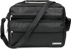 Beltimore Czarna DUŻA MĘSKA SKÓRZANA TORBA LISTONOSZKA SKÓRA POLSKA DO SZKOŁY PRACY Beltimore F71 3