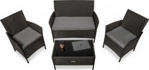 Just Relax Zestaw mebli ogrodowych rattanowych metalowa konstrukcja Classic Style Ciemny 2