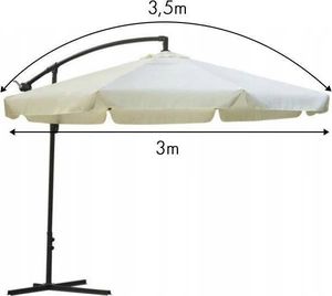 ModernHome Parasol ogrodowy składany z falbanką 350 cm 5