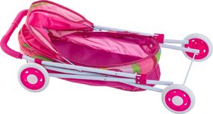 KIK Wózek dla lalek gondola z torbą różowy 12