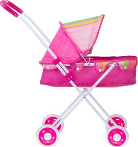 KIK Wózek dla lalek gondola z torbą różowy 6