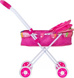 KIK Wózek dla lalek gondola z torbą różowy 8