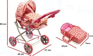 KIK Wózek dla lalek składany spacerówka/gondola 2w1 3