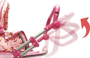 KIK Wózek dla lalek składany spacerówka/gondola 2w1 9