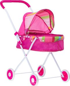 KIK Wózek dla lalek gondola z torbą różowy 2