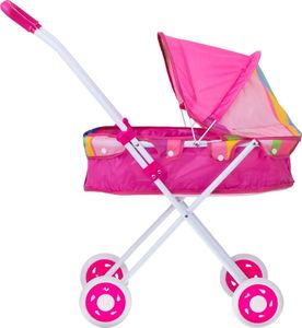 KIK Wózek dla lalek gondola z torbą różowy 8