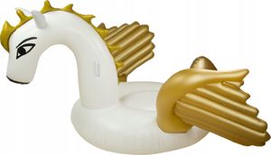 KIK Materac dmuchany jednorożec biało złoty 240x240x12 2