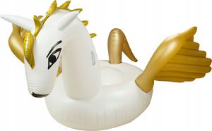 KIK Materac dmuchany jednorożec biało złoty 240x240x12 3