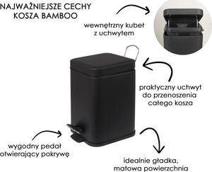 Kosz na śmieci YokaHome na pedał czarny 8