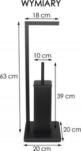 YokaHome Stojak na papier toaletowy szczotka do WC czarna - Yoka 3