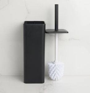 YokaHome Zestaw łazienkowy 2-elementowy - kosz na śmieci i szczotka WC - czarny - Yoka 11