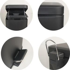 YokaHome Zestaw łazienkowy 2-elementowy - kosz na śmieci i szczotka WC - czarny - Yoka 4