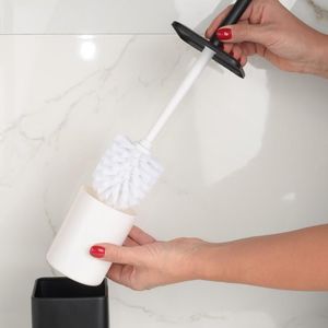 YokaHome Zestaw łazienkowy 2-elementowy - kosz na śmieci i szczotka WC - czarny - Yoka 10