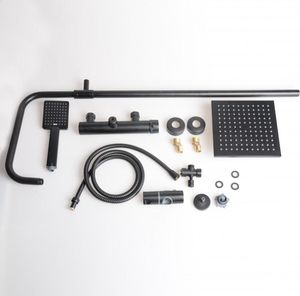 Zestaw prysznicowy YokaHome z deszczownicą z baterią czarny 12