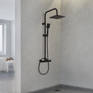 Zestaw prysznicowy YokaHome z deszczownicą z baterią czarny 2