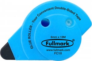 Fullmark  Klej w taśmie permanentny, fluorescencyjny niebieski, 6mm x 18m, Fullmark 1