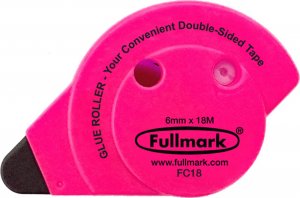 Fullmark  Klej w taśmie permanentny, fluorescencyjny różowy, 6mm x 18m, Fullmark 1