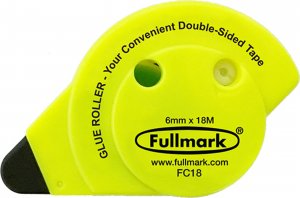 Fullmark  Klej w taśmie permanentny, fluorescencyjny żółty, 6mm x 18m, Fullmark 1