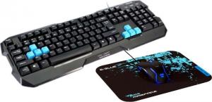 Fotel E-Blue Cobra Air EEC307 czarno-czerwony + zestaw gamingowy Polygon 10