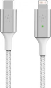 Kabel USB Belkin USB-C - Lightning 1.2 m Biały (CAA006BT04WH) 1