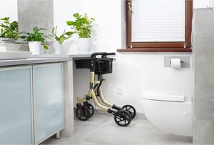 Uniprodo Balkonik chodzik podpórka dla seniora z siedziskiem i torbą na zakupy do 136kg - złoty Balkonik chodzik podpórka dla seniora z siedziskiem i torbą na zakupy do 136kg - złoty 5