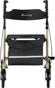 Uniprodo Balkonik chodzik podpórka dla seniora z siedziskiem i torbą na zakupy do 136kg - złoty Balkonik chodzik podpórka dla seniora z siedziskiem i torbą na zakupy do 136kg - złoty 9