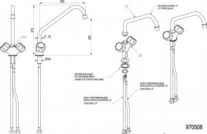 Bateria umywalkowa Hendi stojąca chrom (970508) 3