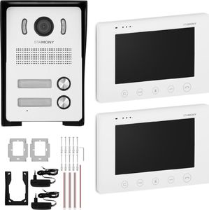 Stamony Wideodomofon domofon LCD 2 x 7'' do domu dwurodzinnego 50 m Wideodomofon domofon LCD 2 x 7'' do domu dwurodzinnego 50 m 1
