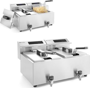 Hendi Frytownica frytkownica z panelem cyfrowym Mastercook z kranem 2x8L 2x3500W Frytownica frytkownica z panelem cyfrowym Mastercook z kranem 2x8L 2x3500W 1