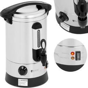 Royal Catering Warnik podgrzewacz do wody grzańca podwójne ścianki stalowy 6.5L 1500 W Warnik podgrzewacz do wody grzańca podwójne ścianki stalowy 6.5L 1500 W 1