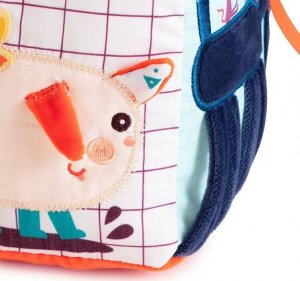 Lilliputiens LILLIPUTIENS Dźwiękowa kostka aktywizująca wielofunkcyjna Farma 9 m+ 4