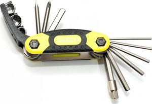 Author Zestaw narzędzi/ kluczy (scyzoryk) Author Toolbox 12 12 w 1 żółto-czarno-srebrne 1