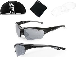 Accent Okulary Wind czarno - grafitowe matowe z adapterem 2 pary soczewek 4