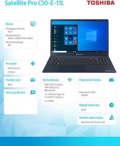 Laptop Toshiba Dynabook Satellite Pro C50-E-11L (A1PYS20E11LG) 5
