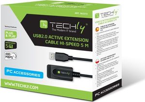 Kabel USB Techly USB-A - USB-A 5 m Czarny (IUSB-REP20TY) 3