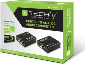 Techly Techly Przetwornik DAC Toslink Coaxial do Analog RCA L/R i 3.5mm 5